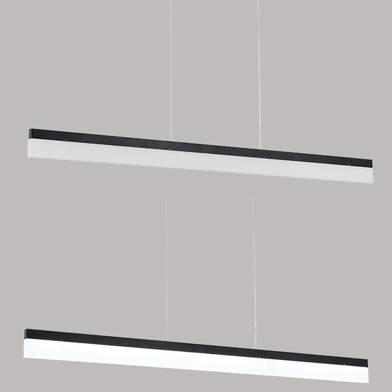 Luci a sospensione sospesa in metallo nero lampade a sospensione lineari moderne per ufficio