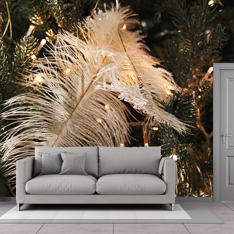 Modern Style Mural Wallpaper Bird Feather Mildew Resistant Wall Decor