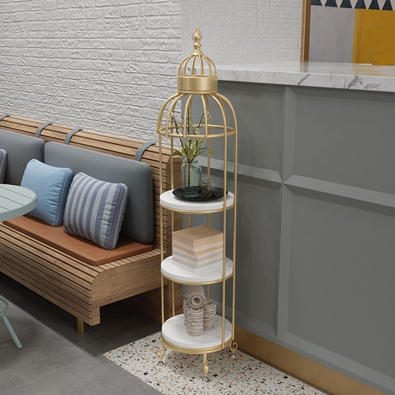 Glam Metal Shelf Bookcase Gold Vertical Bookcase Shelves Included