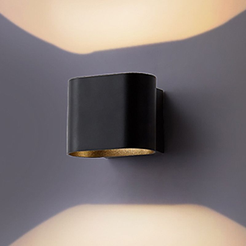 Bordo rotondo cuboide wall sconce luce semplice metallo a led nero/grigio/bianco monte a monte per corridoio