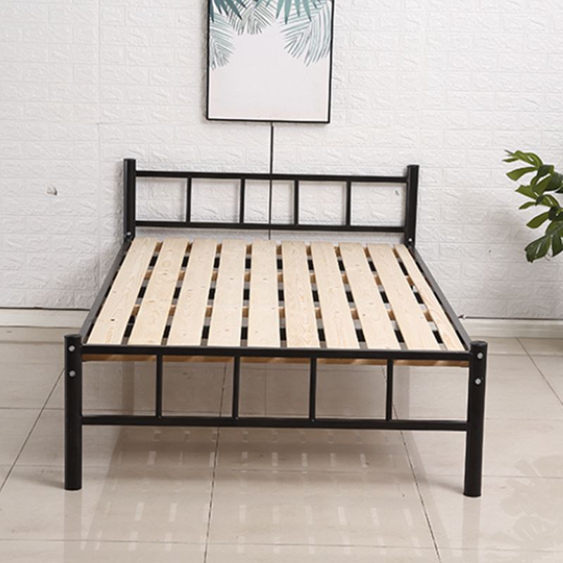Black Metal Wire-Grid Bed Frame Industrial Style Iron High Open-Frame Bed