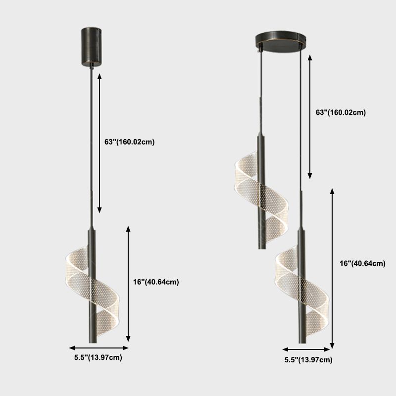 Postmodern Metal Pendant Light Simple LED Ceiling Lamp with Acrylic Shade for Bedroom