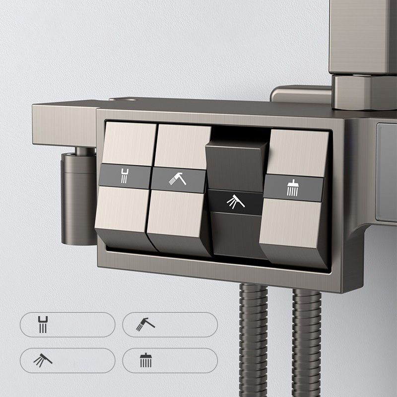 Modern Adjustable Spray Pattern Water Flow Shower Faucet Shower Hose Shower System on Wall