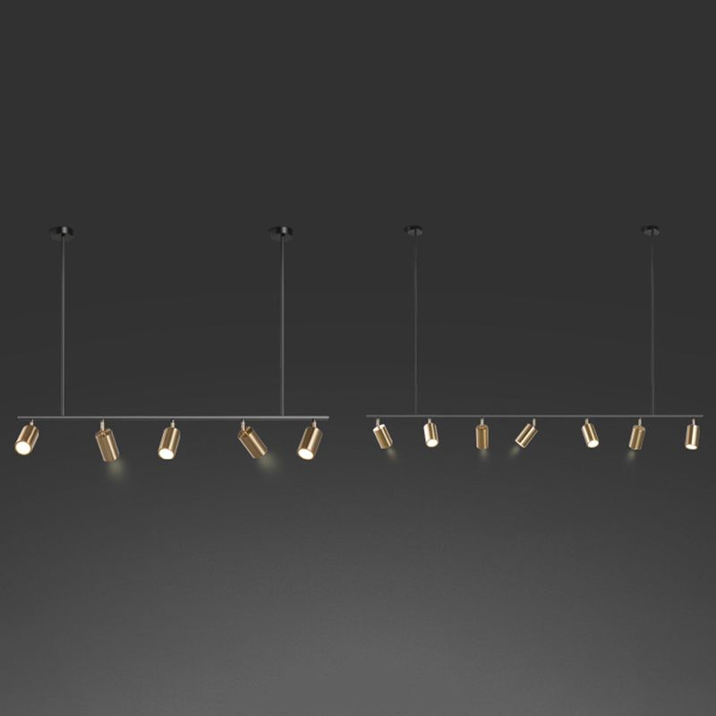 Cilindros Luz de techo colgante Simplicidad Estilo de metal Metal Black Island Light
