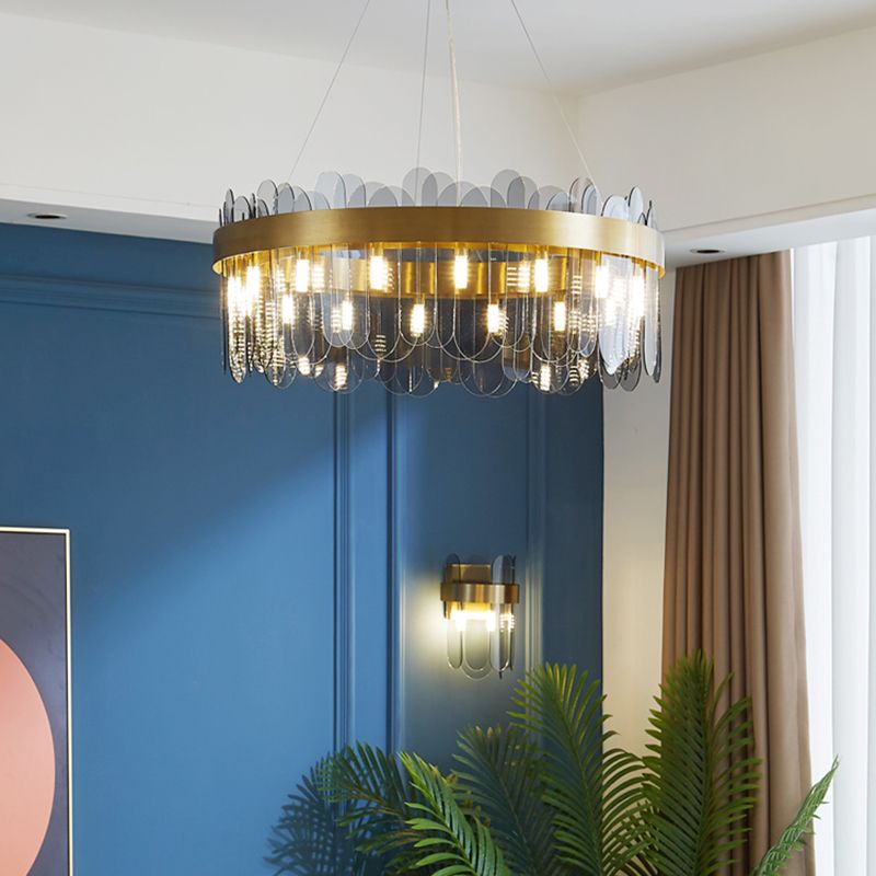 Modern Creative Pendant Light Glass Geometric Chandelier for Living Room