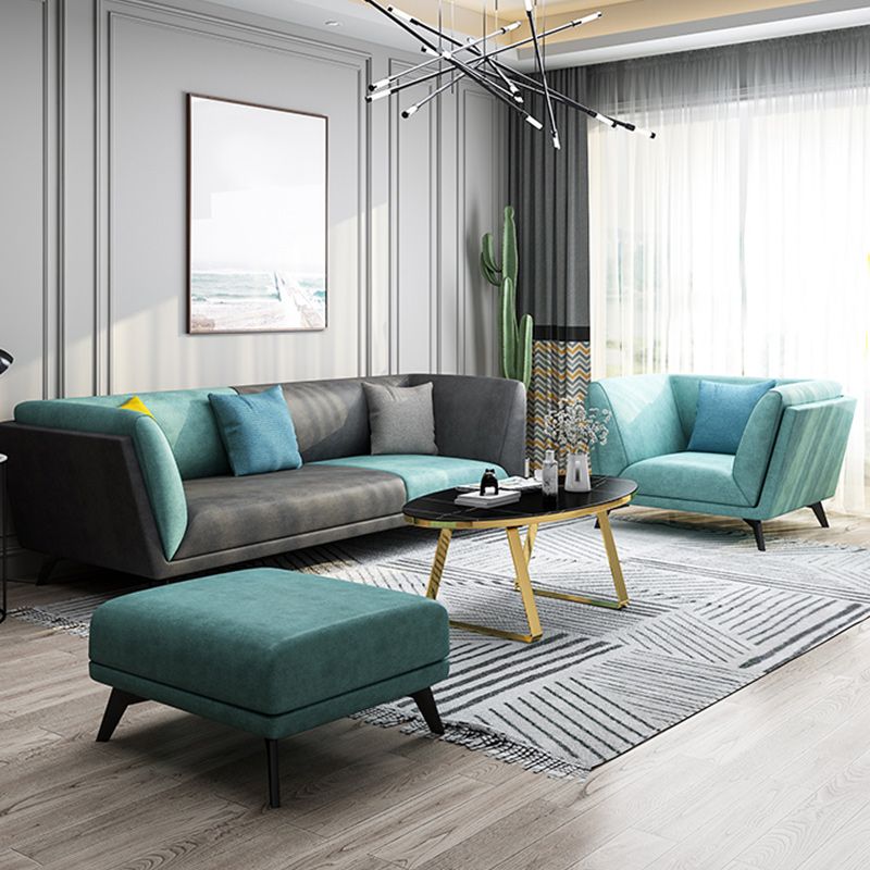 Modern Faux Leather Flared Arm Sofa and Sectional for Living Room and Bedroom