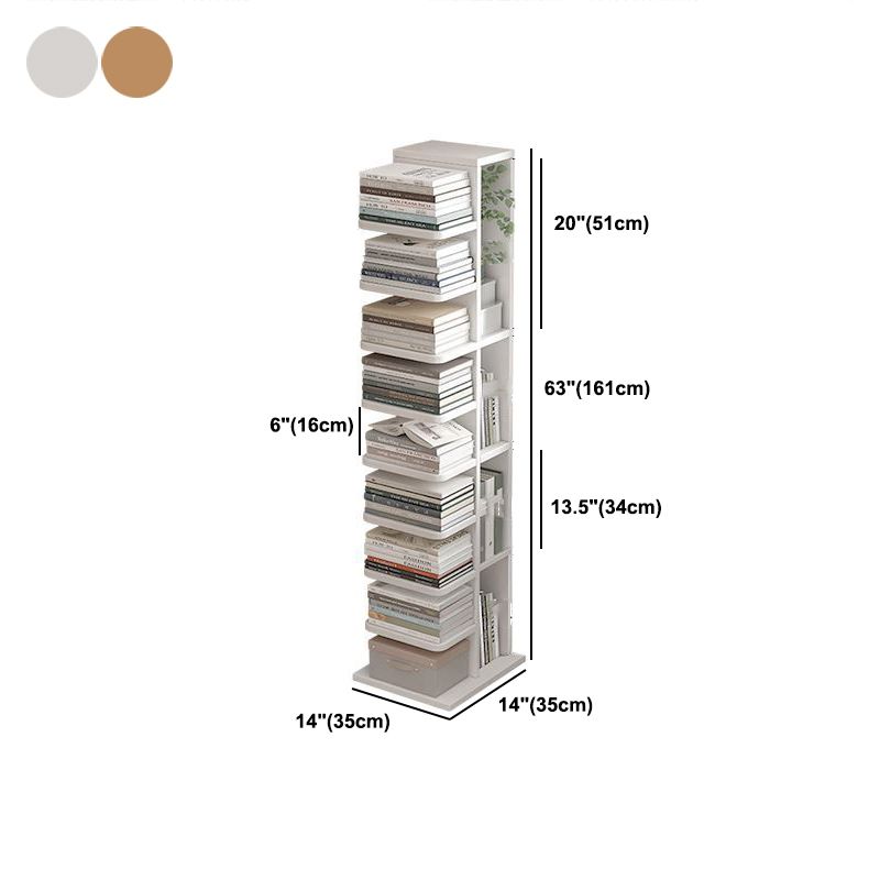 13.78"W Bookcase Contemporary Style Bookshelf for Home and Office