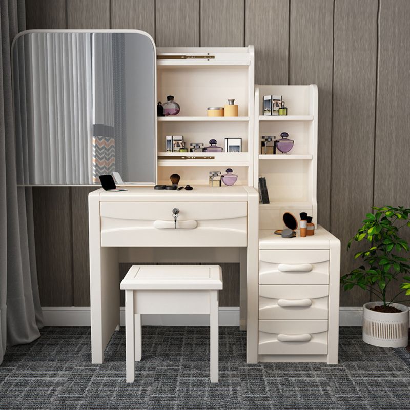 Traditional Style 17.71" Wide Solid Wood Vanity Makeup Table with Drawers