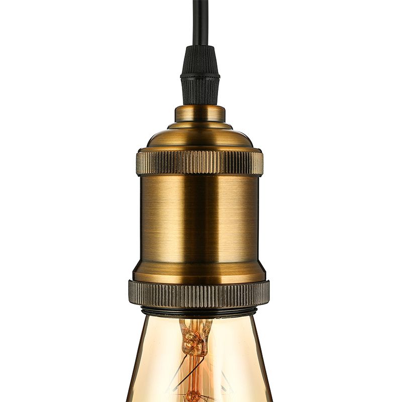 Mini colgante colgante de metal Light Vintage Style 1 Head Restaurante accesorio colgante con cable ajustable en latón