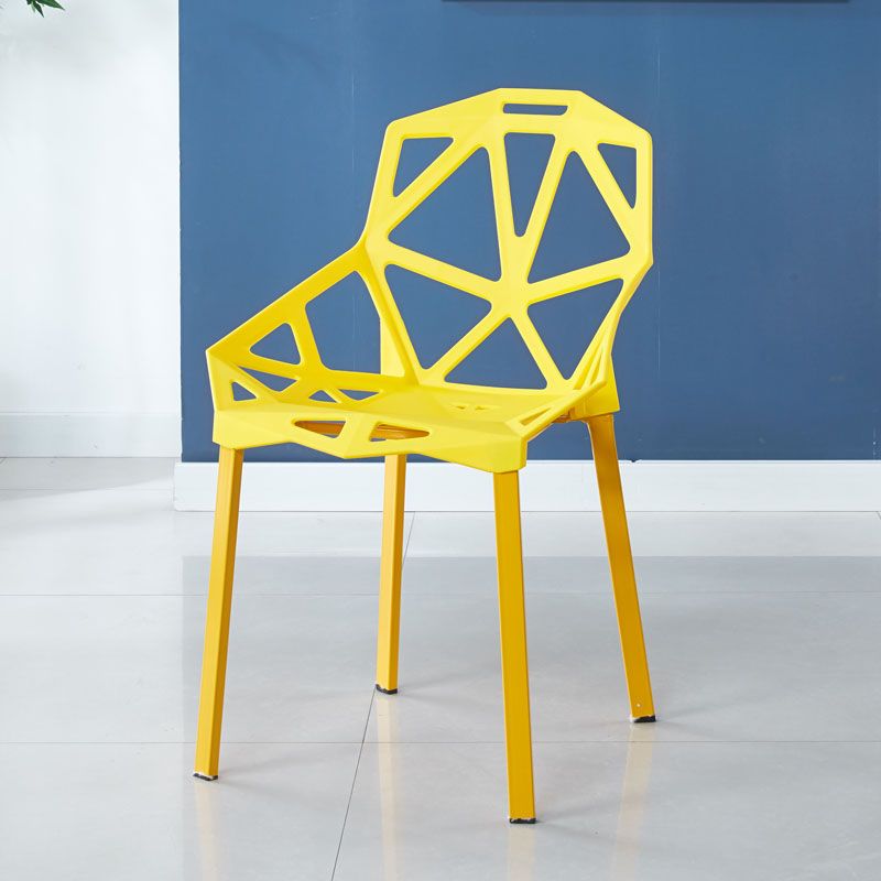 Chaise d'appoint scandinave pour maison, nid d'oiseau, dossier croisé, chaise de salle à manger en plastique