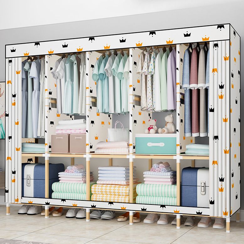 Modern Style Wardrobe Solid Wood 1-Door Wardrobe Closet for Bedroom