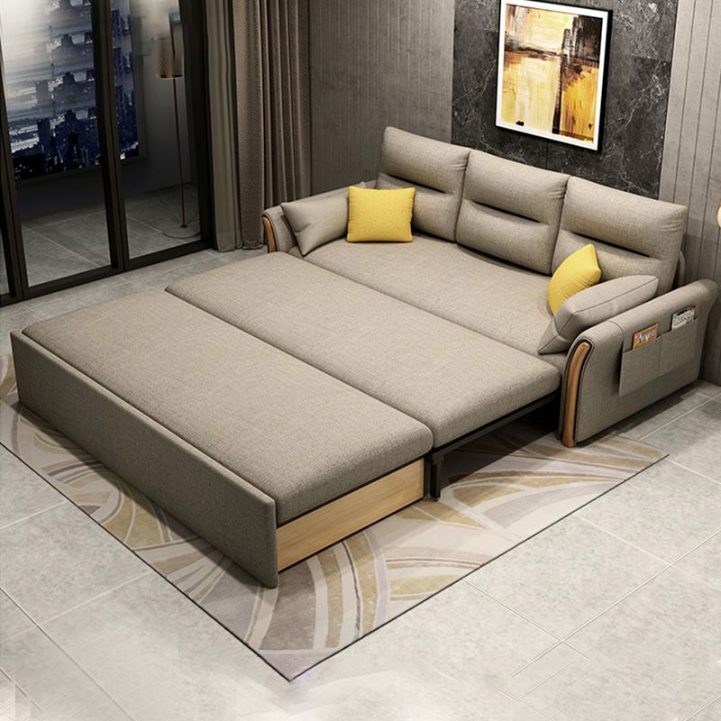 30.7" Wide Futon And Mattress Fabric Storage Sleeper Sofa in Grey