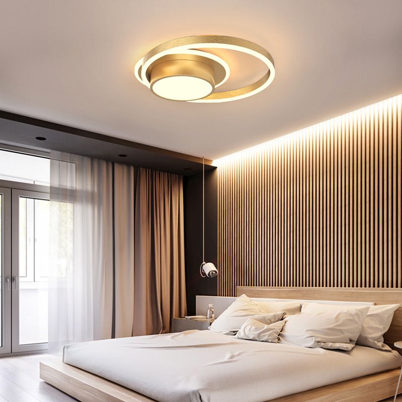 Ronde eenvoud ontwerp aluminium LED plafondlamp moderne stijl slaapkamerverlichting in goud