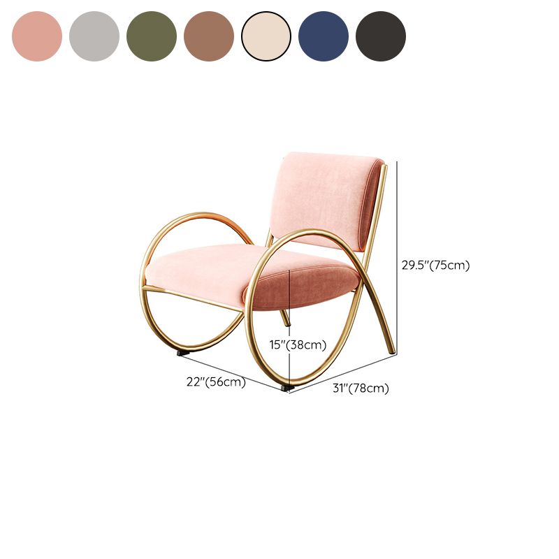 Upholstered Lounge Chair Arms Included Chair with Gold Tone Legs
