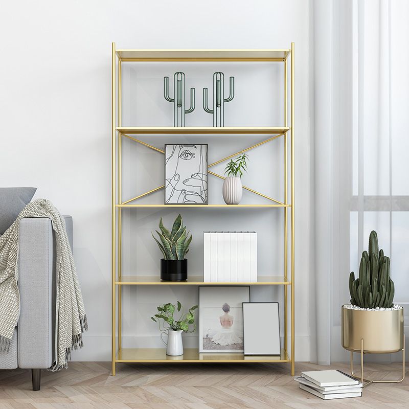 Industrial Metal Rectangle Bookcase Open Back Storage Bookshelf