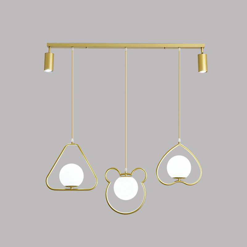 Sphere Island Lighting Accesors Ideas de iluminación de la isla de vidrio contemporáneo en oro