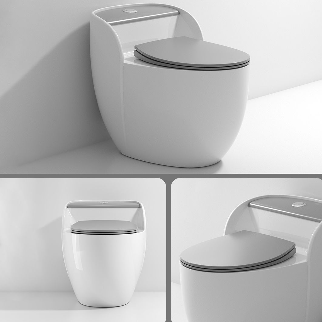 Modern Flush Toilet Ceramic Round-Front One-Piece Toilet with Slow Close Seat