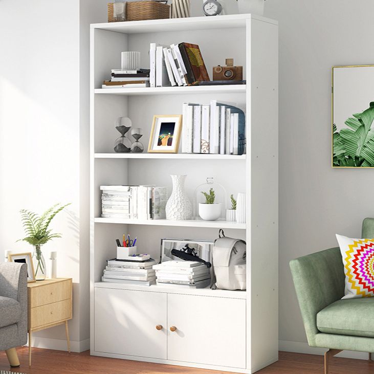 Closed Back Engineered Wood Shelf Bookcase Floor Contemporary Bookshelf with Shelves