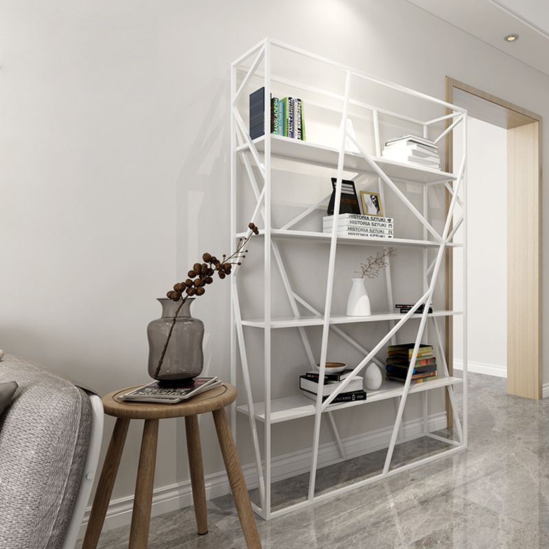 Open Metal Etagere Bookcase Contemporary Rectangular Shelf Bookcase