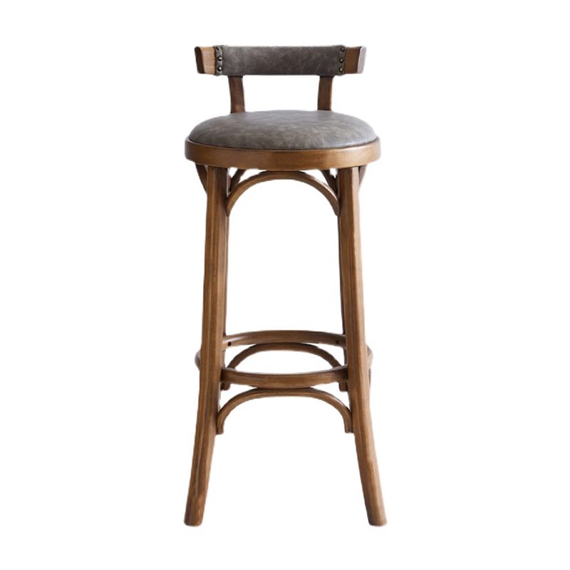 Industrial Wood Quilted Distressed Barstool 29.5" H Indoor Tall Stool with Round Seat
