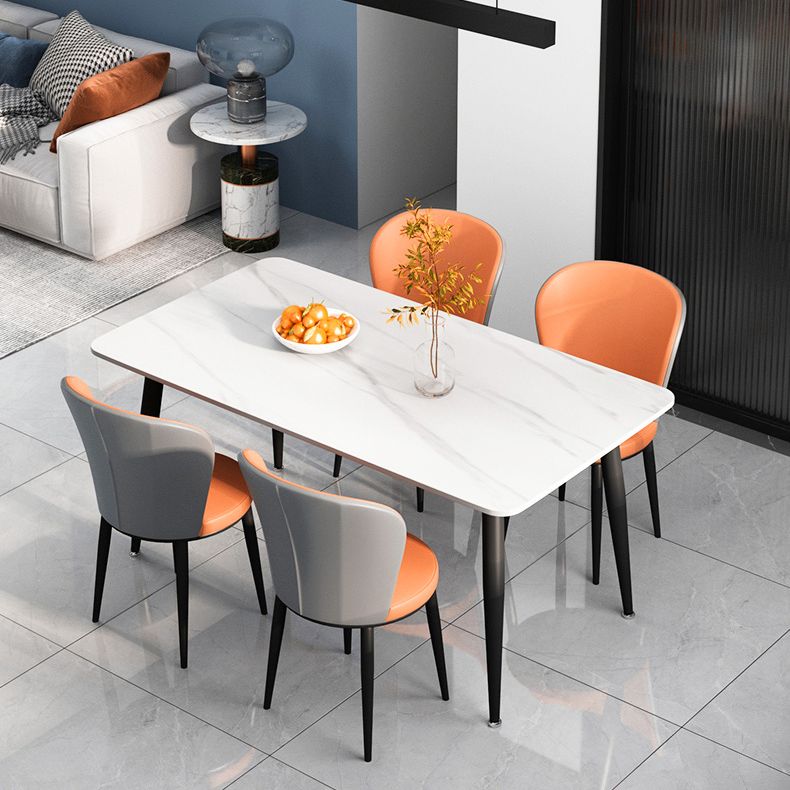 Rectangle Modern Stone Table Standard Height Table Dining Table with 4 Legs