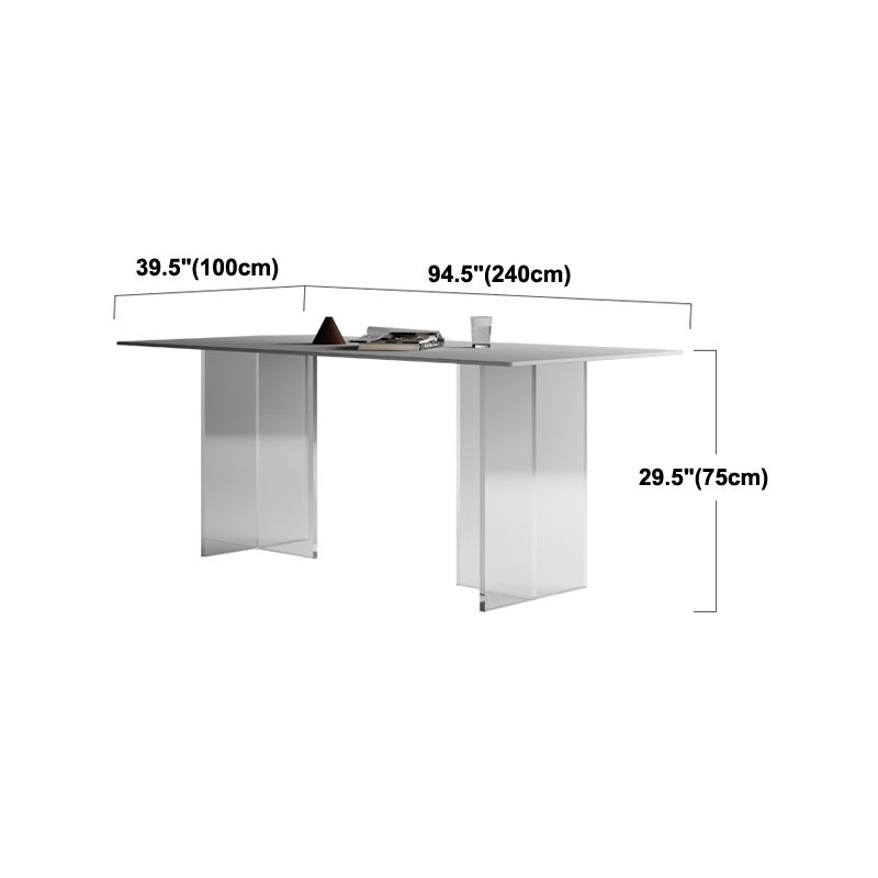 Modern White Stone Top Table Rectangle Dining Table for Kitchen Use