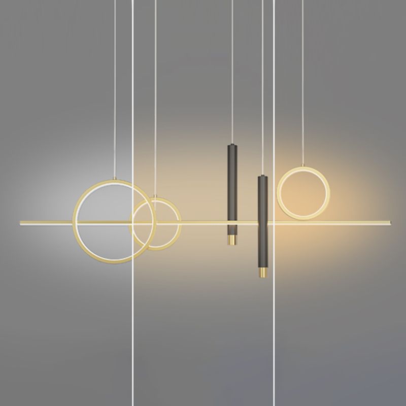 2 Spotlights Nieuwe moderne eiland hangers lineaire led kroonluchter lamp voor eetkamer