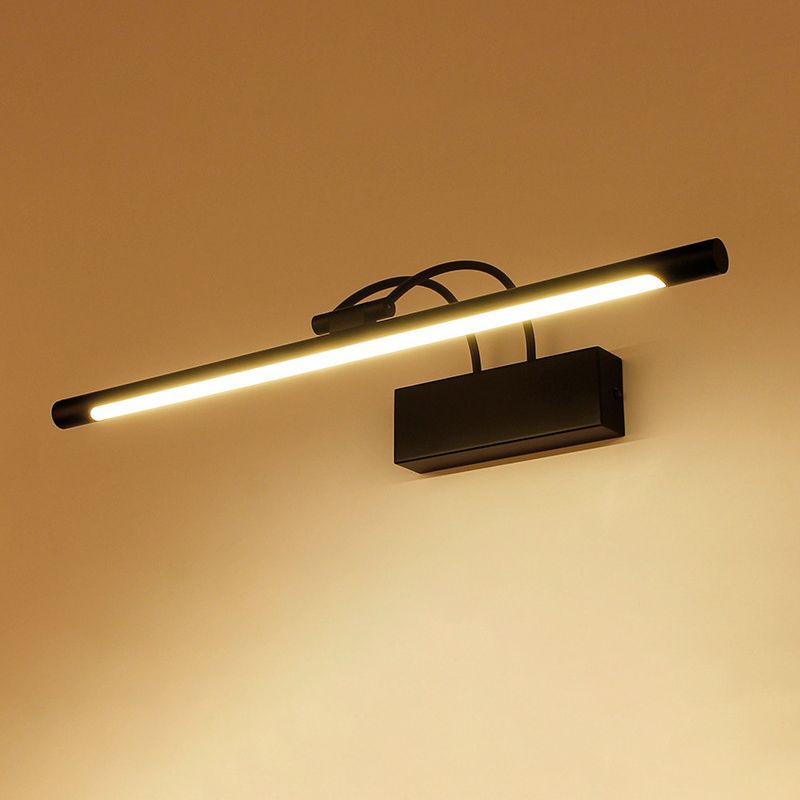 Modern Cylinder LED Bathroom Vanity Lighting Metal Bath Bar in Matte Black