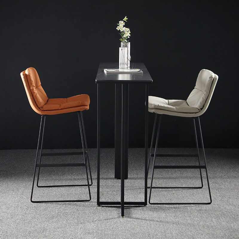 Industrial Rectangle Top Counter Table Marble Top 42-inch Height Table