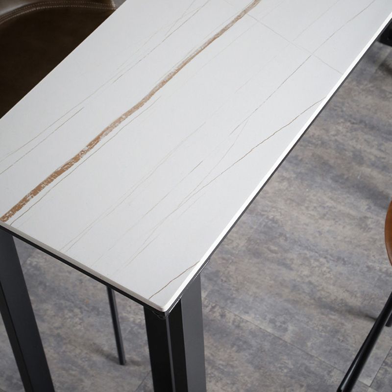 Industrial Bar Height Table Stone Top Bistro Bar Table for Patio Use