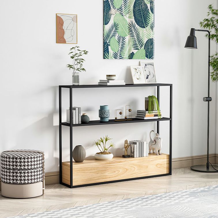 7.87 inch Wide Contemporary Console Table Metal Console Table with Shelf