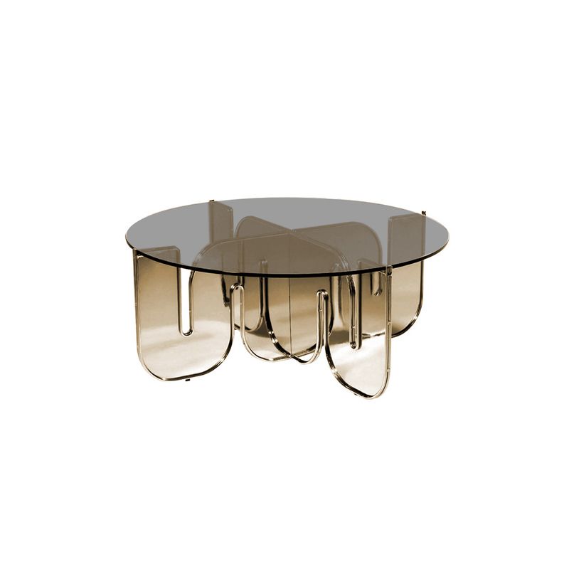 Acrylic Round Coffee Table Clear Cocktail Table for Living Room