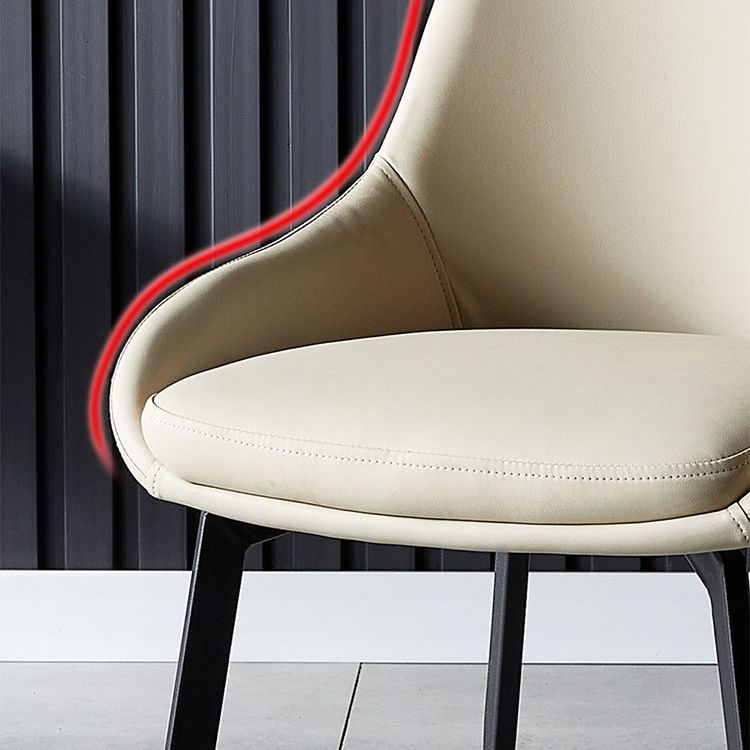 Hedendaagse metalen eetkamerstoelen faux lederen eetkamerstoelen (set van 4)