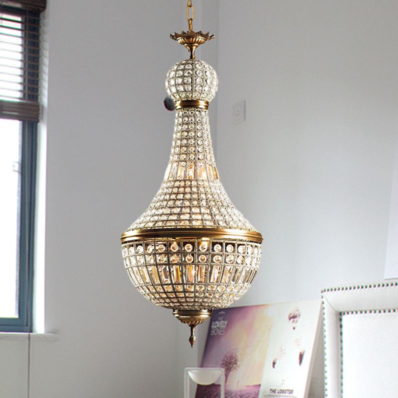 Basket chambre lustre lamp minimalisme cristal 6 lumières en laiton suspension