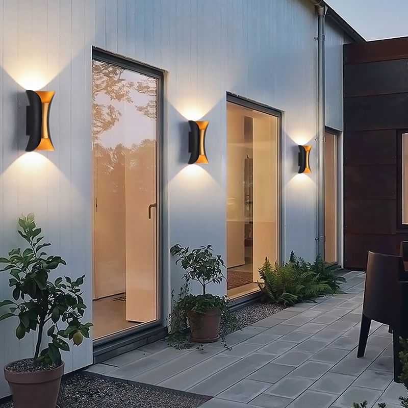 Luces de durazca de metal estilo moderno 2 luces lavadora de pared aplastante