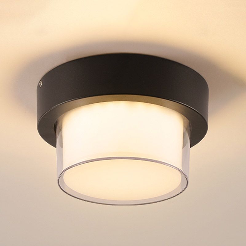 1-Light Flush Mount Light Halterung Herkömmliche LED in der Nähe von Deckenlampe mit weißem Acrylatschirm