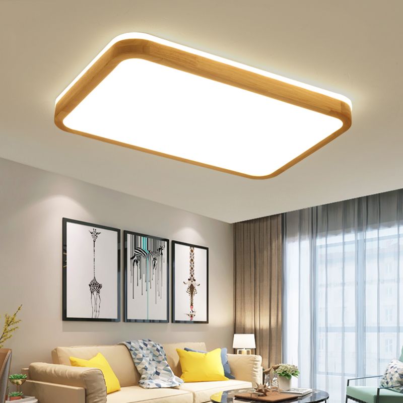 Luz de techo LED moderna del accesorio de iluminación del techo del soporte rasante de madera de la geometría para el dormitorio