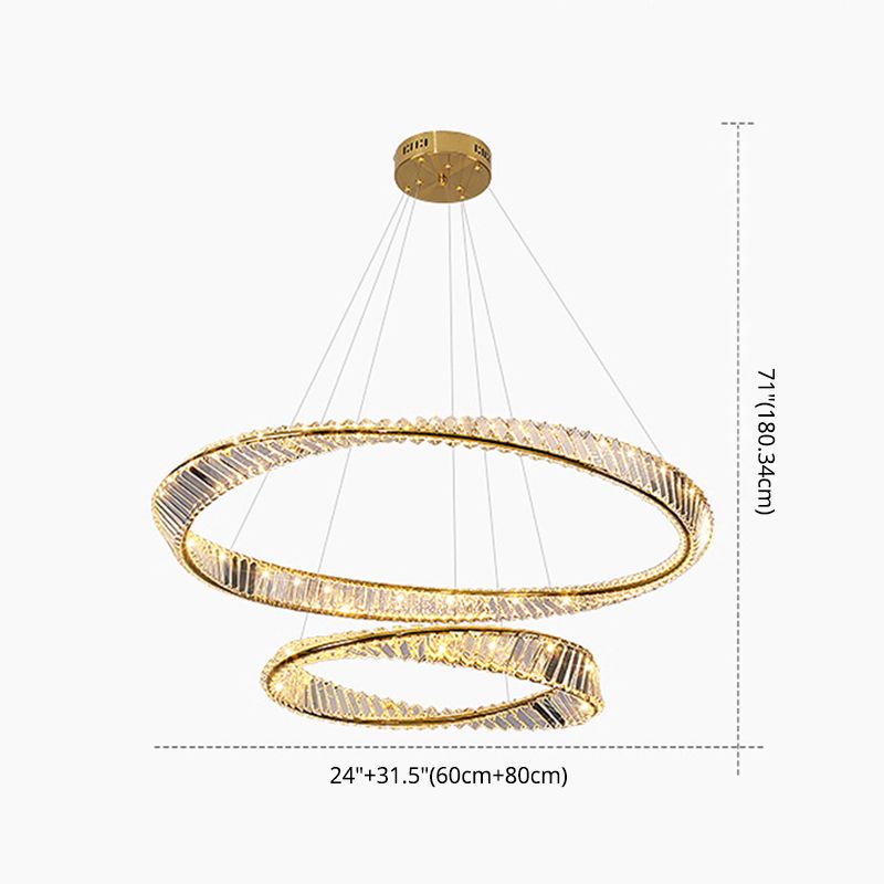 Modern Orbicular Ceiling Pendant Light Crystal Hanging Lamp Kit