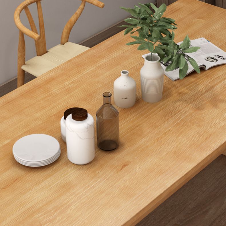 Modern Kitchen Solid Wood Dining Table Rectangle Shape Dining Table with Double Pedestal