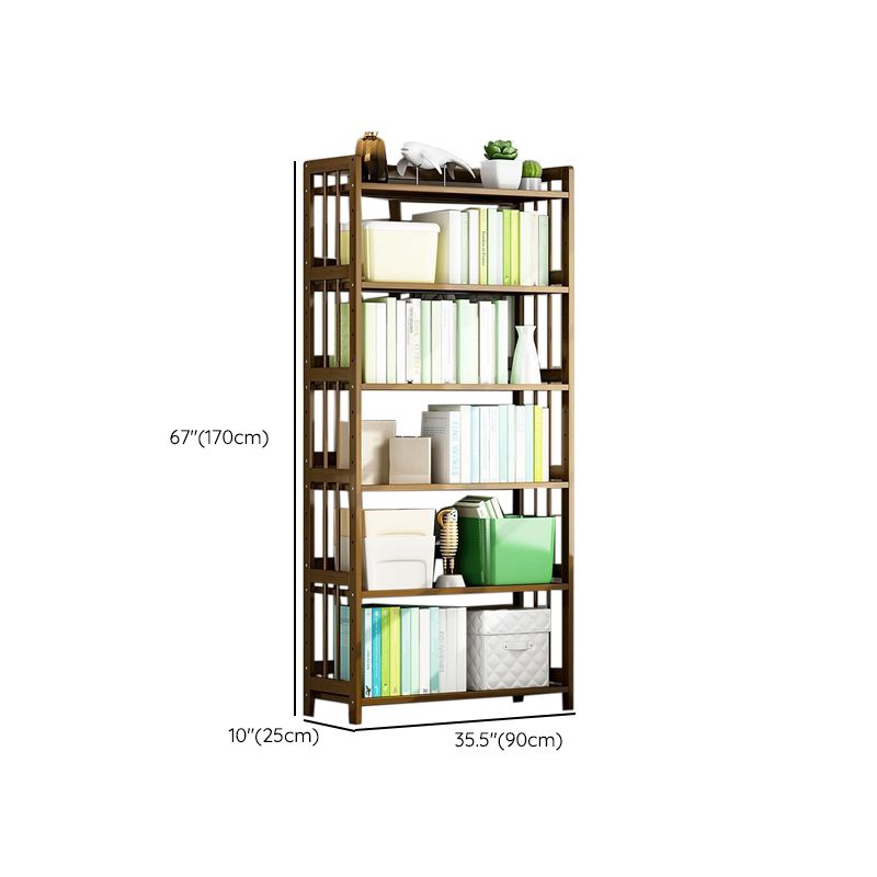 Contemporary Etagere Bookshelf Bamboo Shelf Bookcase for Home
