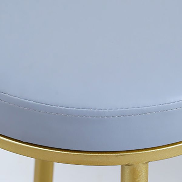 Modern Upholstered Counter Stool Bar-height Low Back Bar Stool with Metal Base