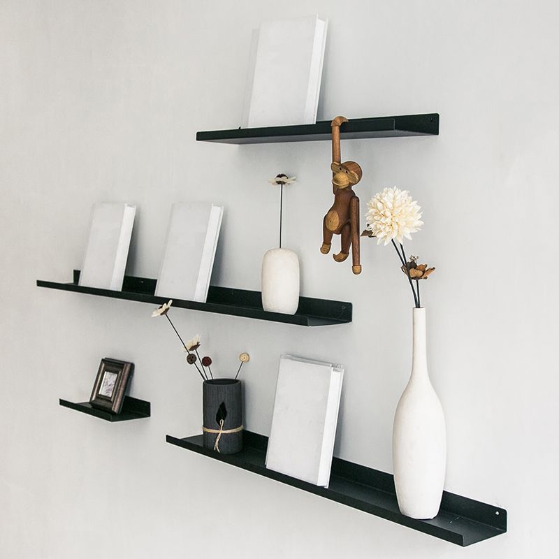Contemporary Floating Bookshelf Iron 4.7" W Living Room Book Shelf