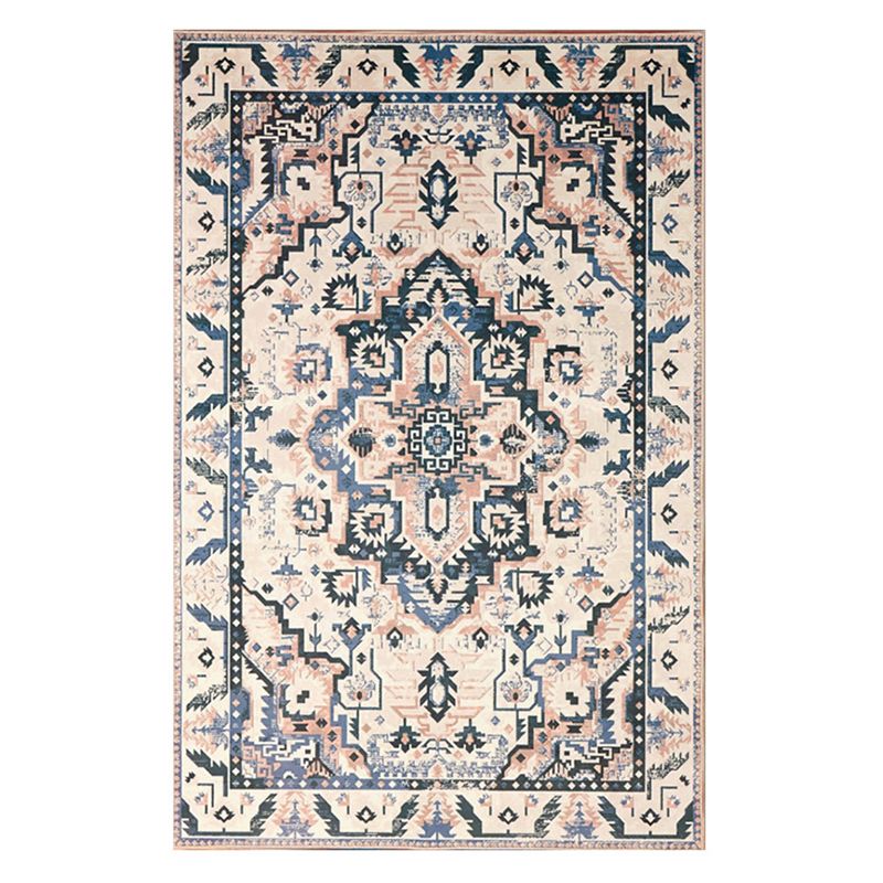 Moroccan Southwestern Print Rug Polyester Indoor Carpet Non-Slip Backing Area Rug for Living Room