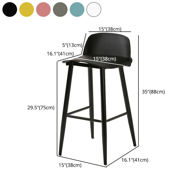 Barhocker mit Metallbeinen im skandinavischen Stil, Thekenhocker für Restaurantbar (2er-Set)
