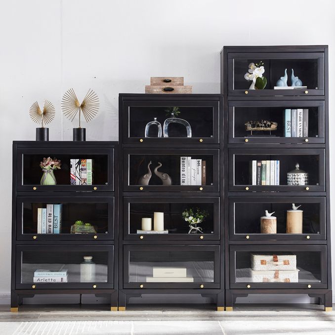 Libreria standard in stile glam scaffale in legno solido con porte