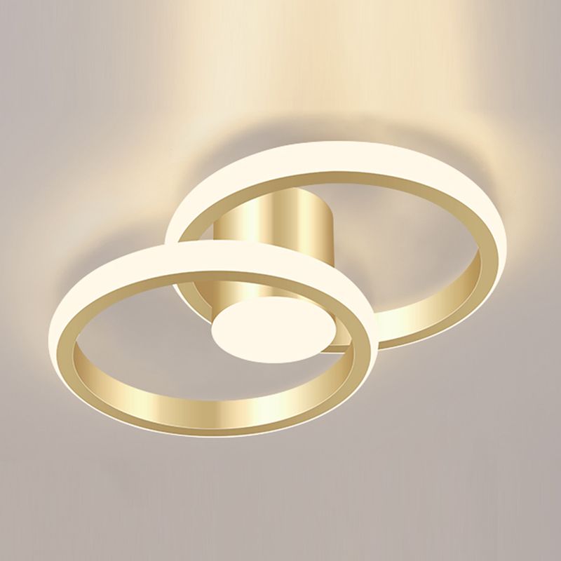 Modern Style Linear Shade Ceiling Light Metal 2 Headed Ceiling Light for Restaurant