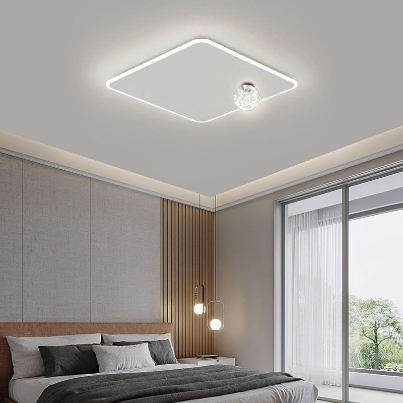 Weiße Minimalismus-Einbauleuchten aus Klarglas für Schlafzimmer