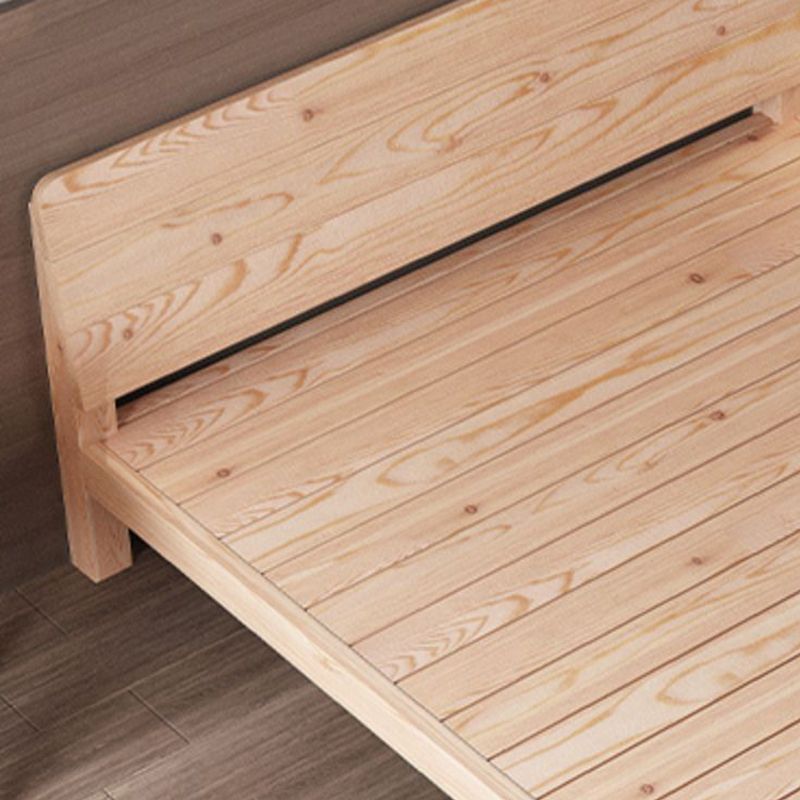 Scandinavian Rectangular Bed Headboard Wood Bed with Custom Legs