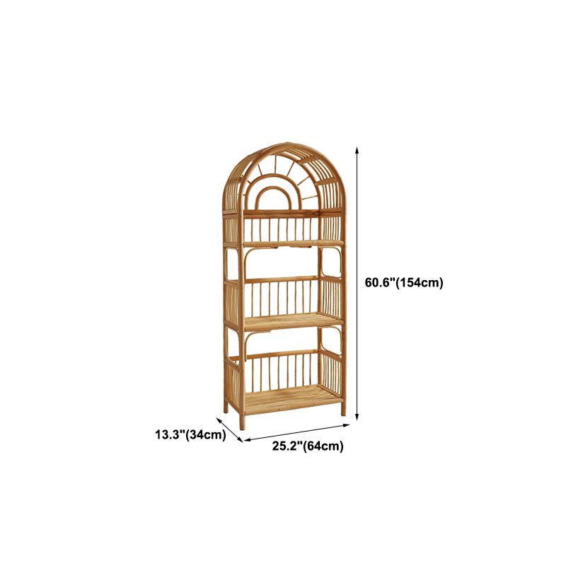 Contemporary Bamboo Bookcase Home Standard Bookshelf in Natural