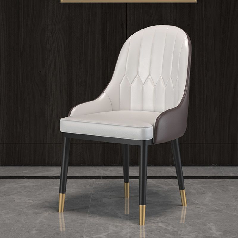 Leather Dining Chairs Scandinavian Arm Solid Back Dining Side Chair